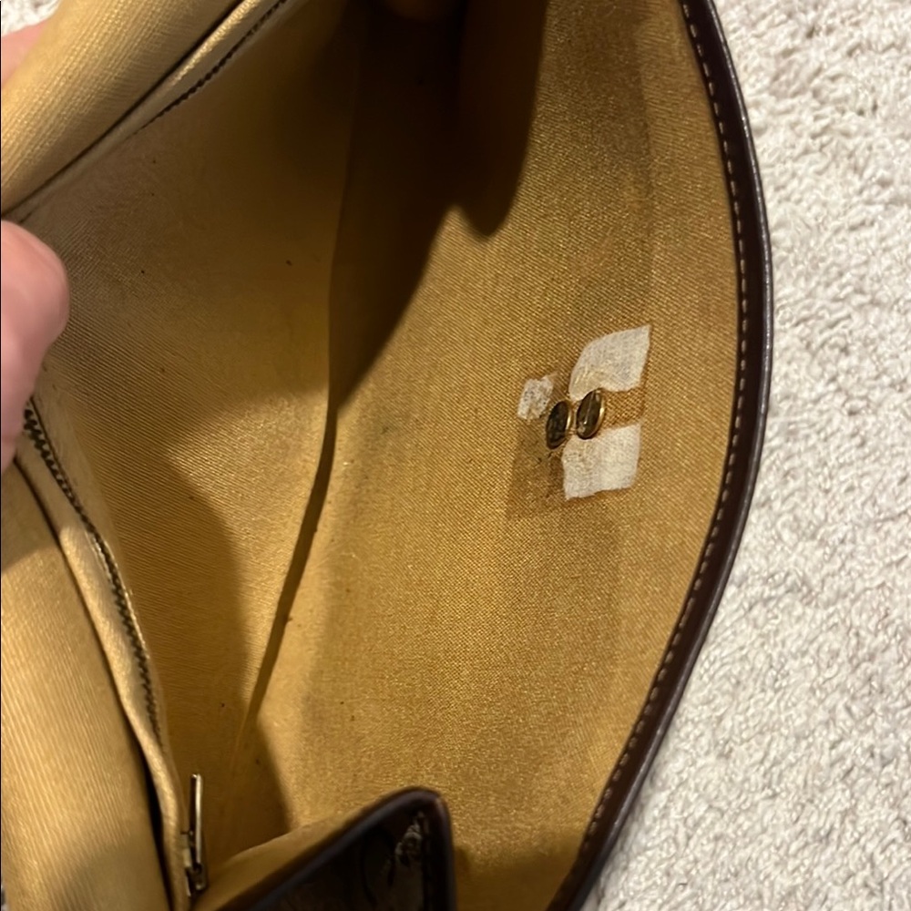 Vintage!! Celine Brown Monogram Clutch with Gold Accent - Picture 7 of 12